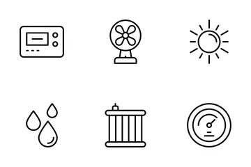 Calor y enfriamiento Paquete de Iconos