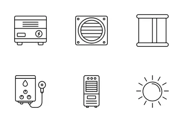 Calor y enfriamiento Paquete de Iconos