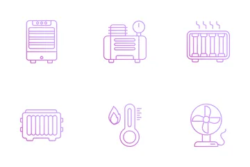 Calor y enfriamiento Paquete de Iconos