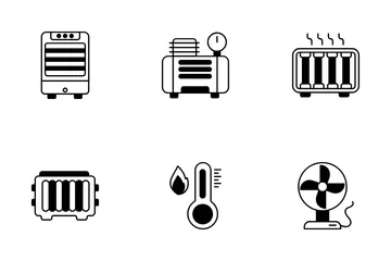 Calor y enfriamiento Paquete de Iconos