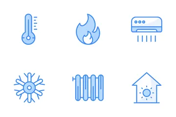 Calor y enfriamiento Paquete de Iconos