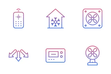 Calor y enfriamiento Paquete de Iconos