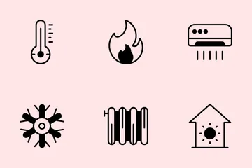Calor y enfriamiento Paquete de Iconos