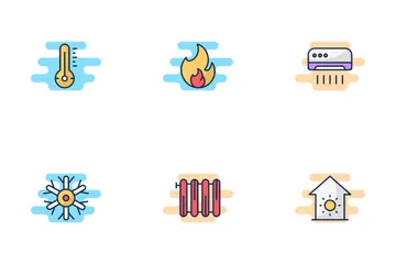 Calor y enfriamiento Paquete de Iconos