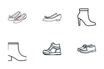 Calzado Zapatos Paquete de Iconos