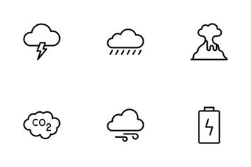 Cambiamento climatico Icon Pack