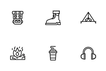 Campamento de invierno Paquete de Iconos