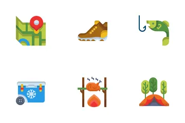 Aventura de campamento Paquete de Iconos