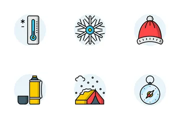 Camping d'hiver et d'hiver Icon Pack