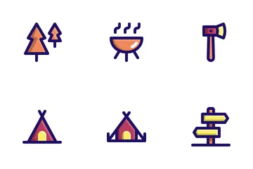 Camping (Filled Line) Icon Pack