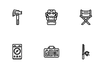 Camping Hiker Tool And Gadget Icon Pack