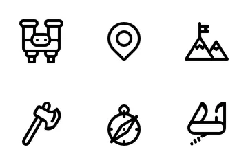 Camping und Abenteuer Symbolpack