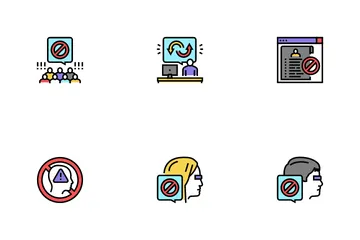 Cancel Culture And Discrimination Icon Pack