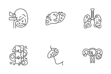 Tipos de câncer Pacote de Ícones