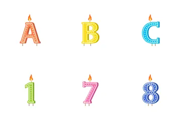 Candle Alphabet Icon Pack
