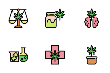 Cannabis And Medical Icon Pack