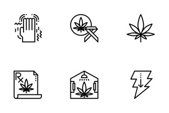 Cannabis Drugs Outline Icon Pack
