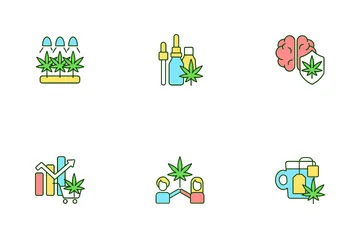 Cannabis In Everyday Life Icon Pack