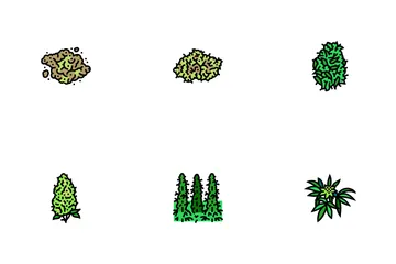 大麻植物の葉雑草麻 アイコンパック