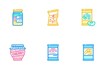 Canned Food Nutrition Icon Pack