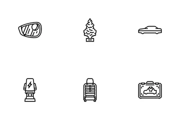 Car Accessories Seat Cover Icon Pack