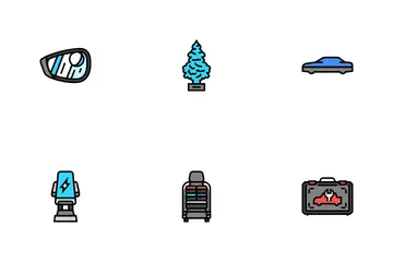 Car Accessories Seat Cover Icon Pack