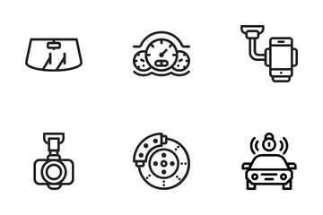 Dashboard and auto icons stock vector. Illustration of pictogram - 28550102