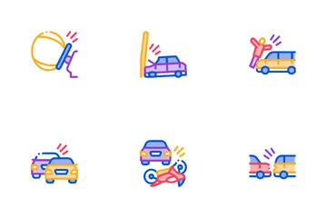 Car Crash Accident Icon Pack