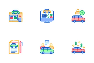 Car Dealership Shop Icon Pack