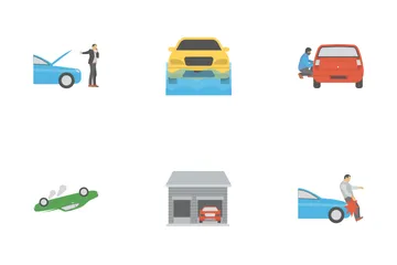 Car Insurance Against Unpleasant Incidents Icon Pack