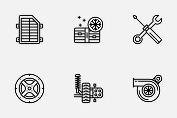 Car Parts And Service Icon Pack
