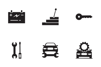 Car Service Glyph Icon Pack