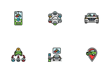 Car Share Service Transport Icon Pack