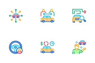 Car Sharing Business Icon Pack