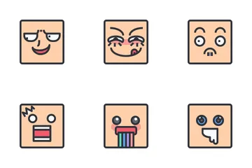 Cara de dibujos animados emoji Paquete de Iconos