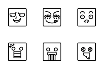 Cara de dibujos animados emoji Paquete de Iconos