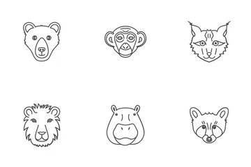 Caras de animales Paquete de Iconos