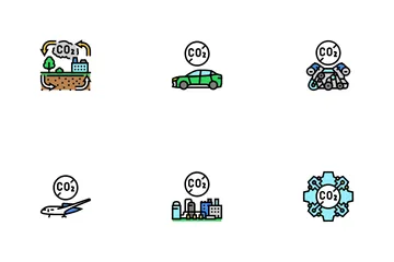 Carbon Capture Co2 Storage Icon Pack