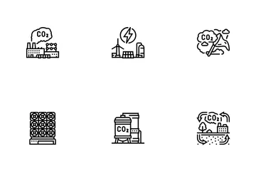 Carbon Capture Co2 Storage Icon Pack