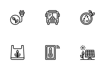 Carbon Footprint Reduction Icon Pack