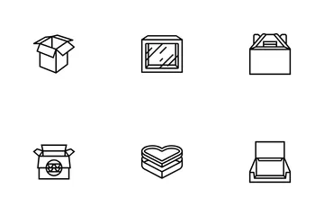 Cardboard Packaging Recycling Icon Pack
