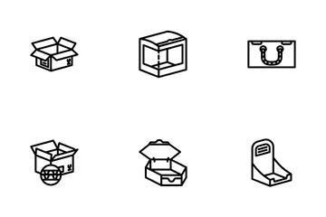 Cardboard Packaging Sustainable Icon Pack