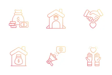 Caridad y préstamo Icon Pack