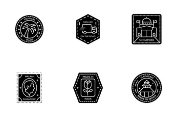Carimbo de passaporte Pacote de Ícones