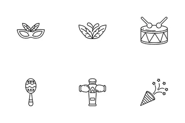 Carnaval brasileño Paquete de Iconos