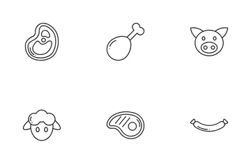 Carne Paquete de Iconos