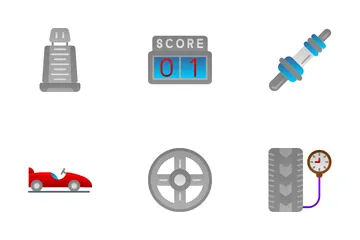 Carrera automovilística Paquete de Iconos