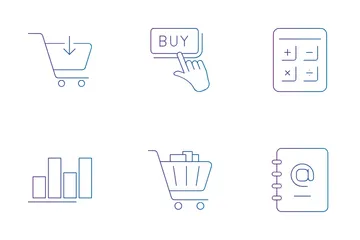 Carrito de compra y comercio electrónico Icon Pack