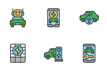 Carro elétrico Icon Pack