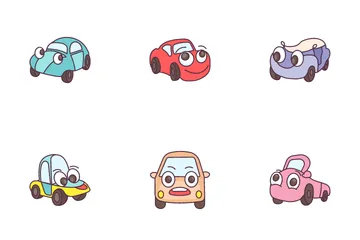 Coches de dibujos animados Paquete de Iconos